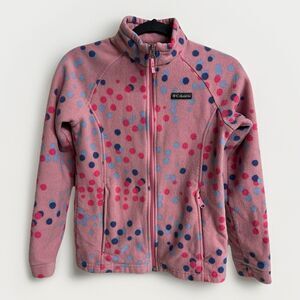 Columbia Girls Large 14/16 Benton Springs II  Fleece Jacket Pink Polka Dot